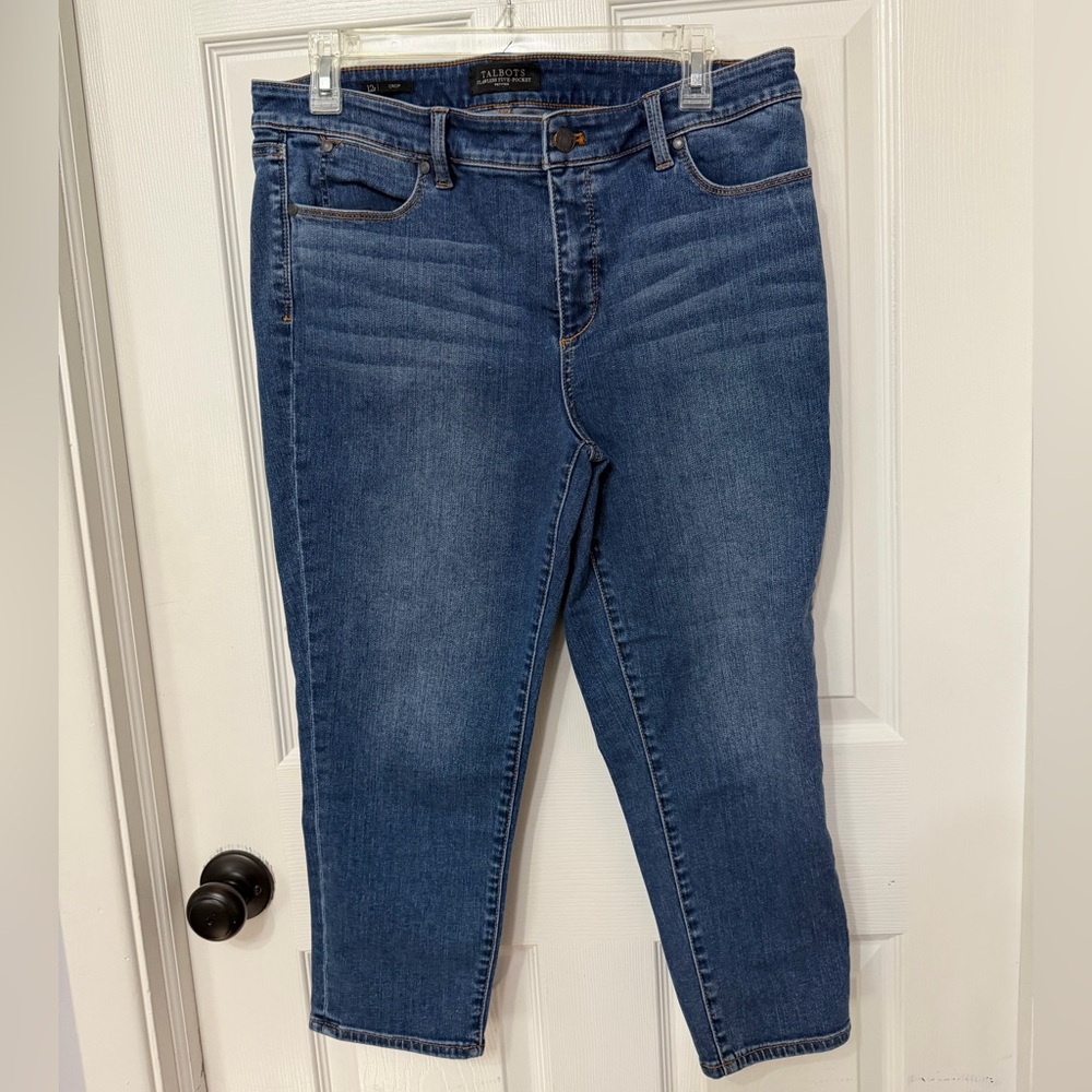 TALBOTS flawless 5 pocket‎ crop jeans size 12 petite